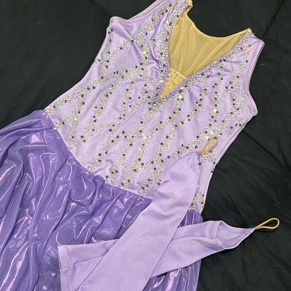 Ice dance dress with arm sleeves. Adult Small